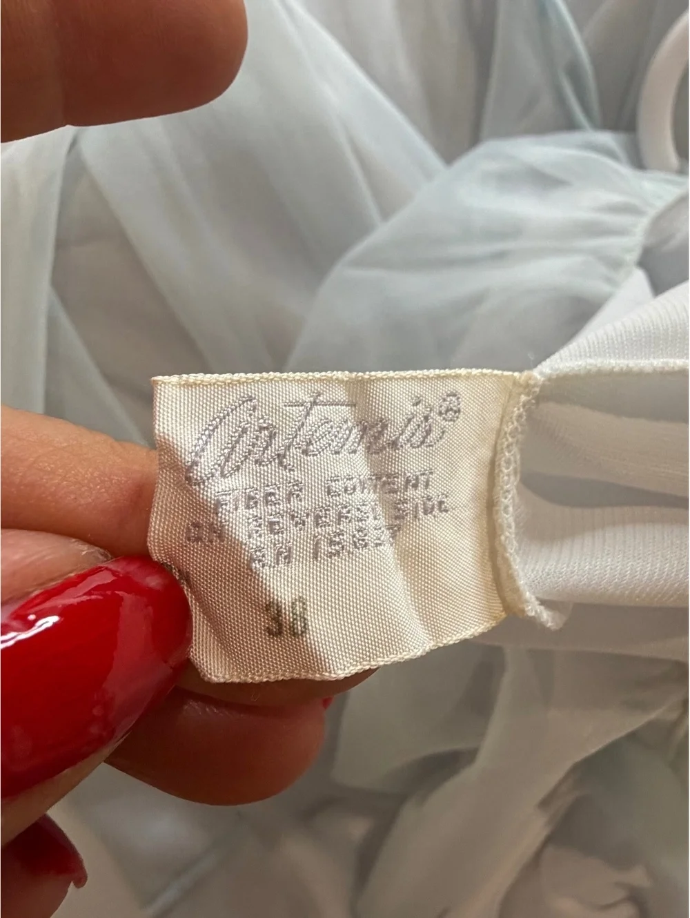 Light blue sheer embroidered nightgown